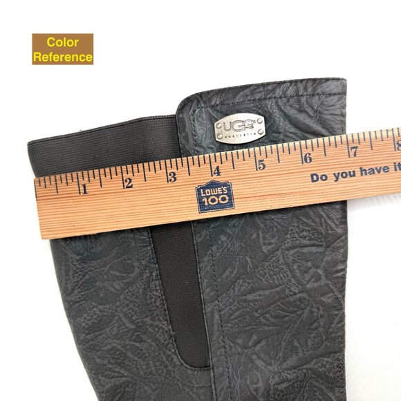 Ugg Ashur 5760 Boots Womens EU 38 US 7 Gray Crinkled Leather Knee High Boho - Picture 14 of 16